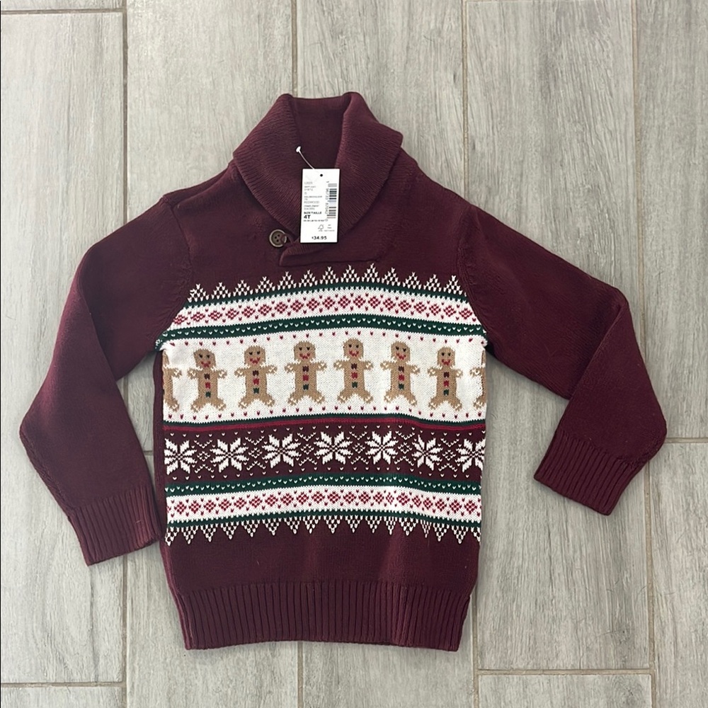 Children's Burgundy Holiday Sweater